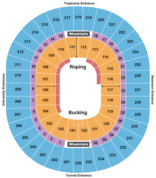 Thomas & Mack Center National Finals Rodeo Seating Chart